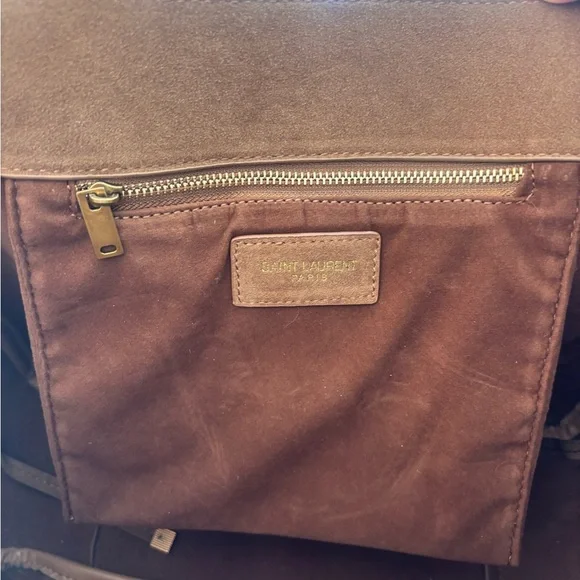 YSL Brown Suede Tote Bag - Picture 5 of 9